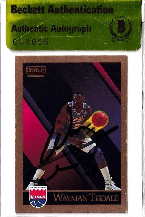 Wayman Tisdale autographed Sacramento Kings 1990-91 SkyBox card BAS Authenticated - AutographsForSale.com