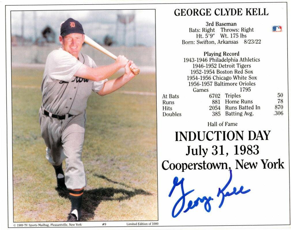 George Kell signed Detroit Tigers 8x10 Baseball Hall of Fame photo card - AutographsForSale.com