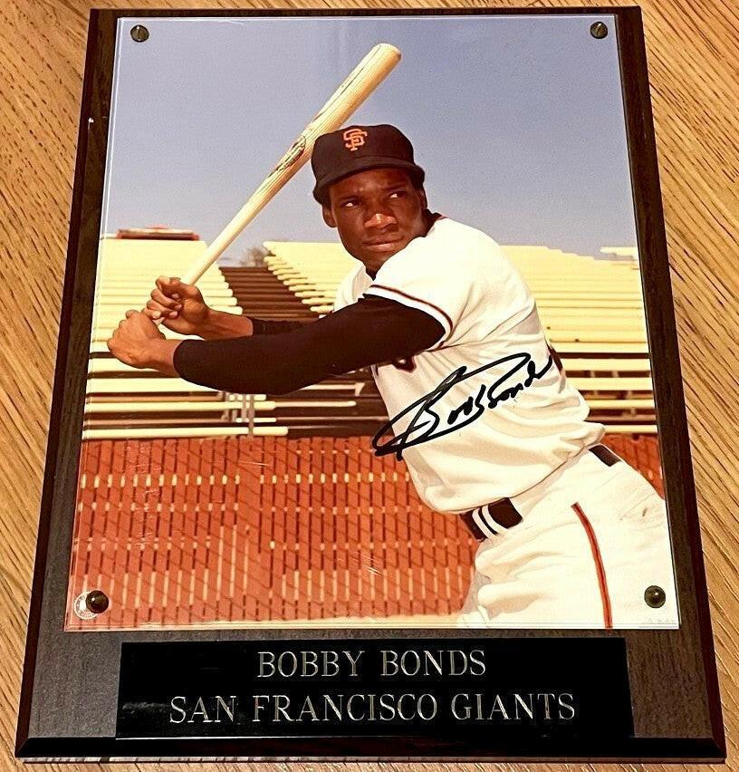 Bobby Bonds autographed SF Giants 8x10 photo in plaque - AutographsForSale.com
