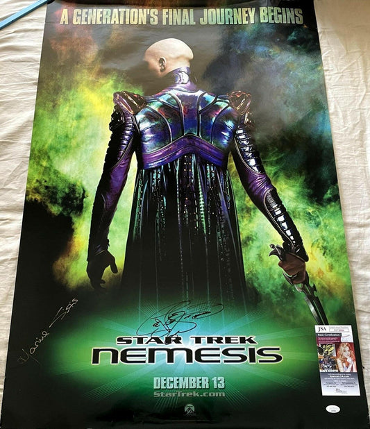 LeVar Burton & Marina Sirtis signed Star Trek Nemesis 27x40 movie poster JSA - AutographsForSale.com