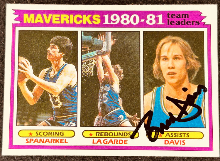 Brad Davis autographed Dallas Mavericks 1981-82 Topps Leaders card - AutographsForSale.com