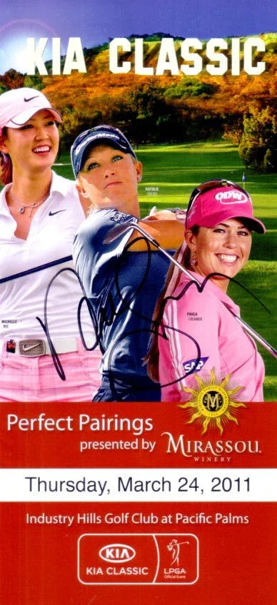 Natalie Gulbis signed 2011 LPGA Kia Classic pairings guide - AutographsForSale.com