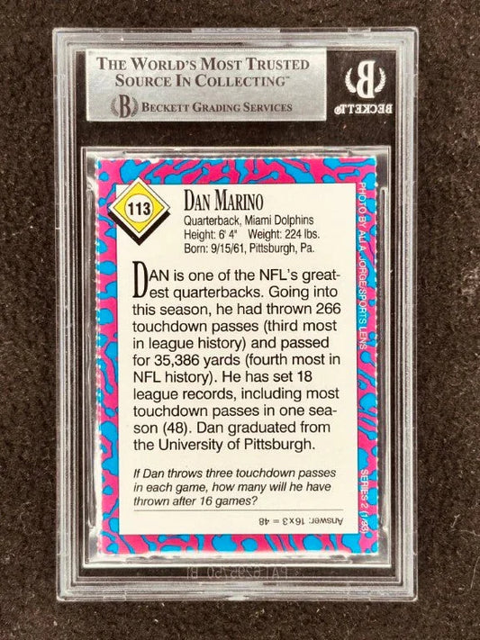 Dan Marino signed Dolphins 1993 SI for Kids card BAS certified - AutographsForSale.com