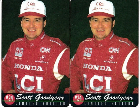 2 Scott Goodyear 1996 CART Indy Car auto racing LCI phone cards - AutographsForSale.com