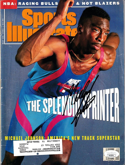 Michael Johnson autographed 1991 Sports Illustrated magazine JSA - AutographsForSale.com