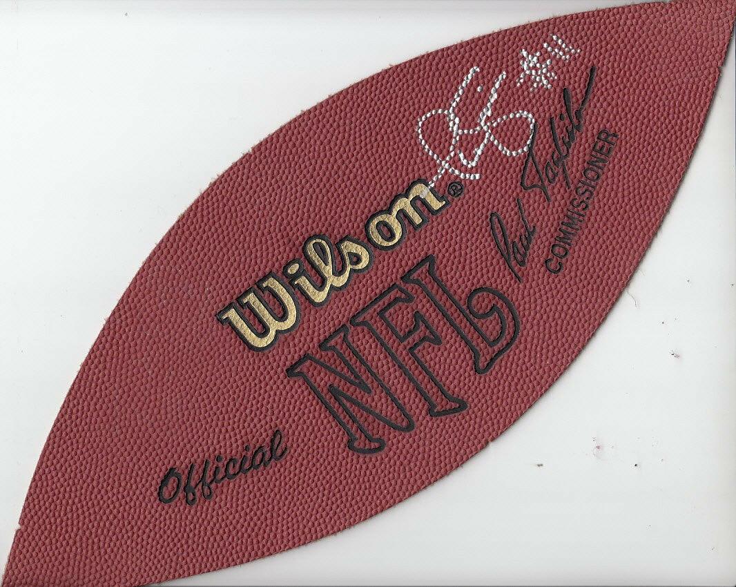 Phil Simms signed NFL game football panel NY Giants - AutographsForSale.com