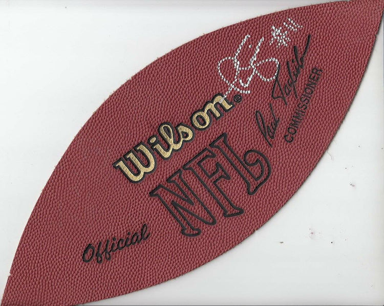 Phil Simms signed NFL game football panel NY Giants - AutographsForSale.com