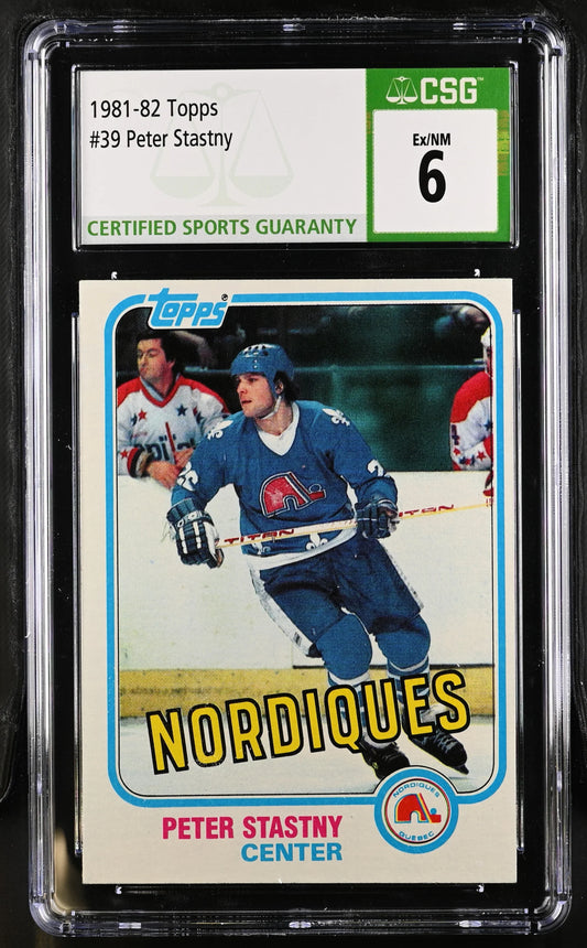 Peter Stastny 1981-82 Topps hockey RC 39 CSG 6 - AutographsForSale.com