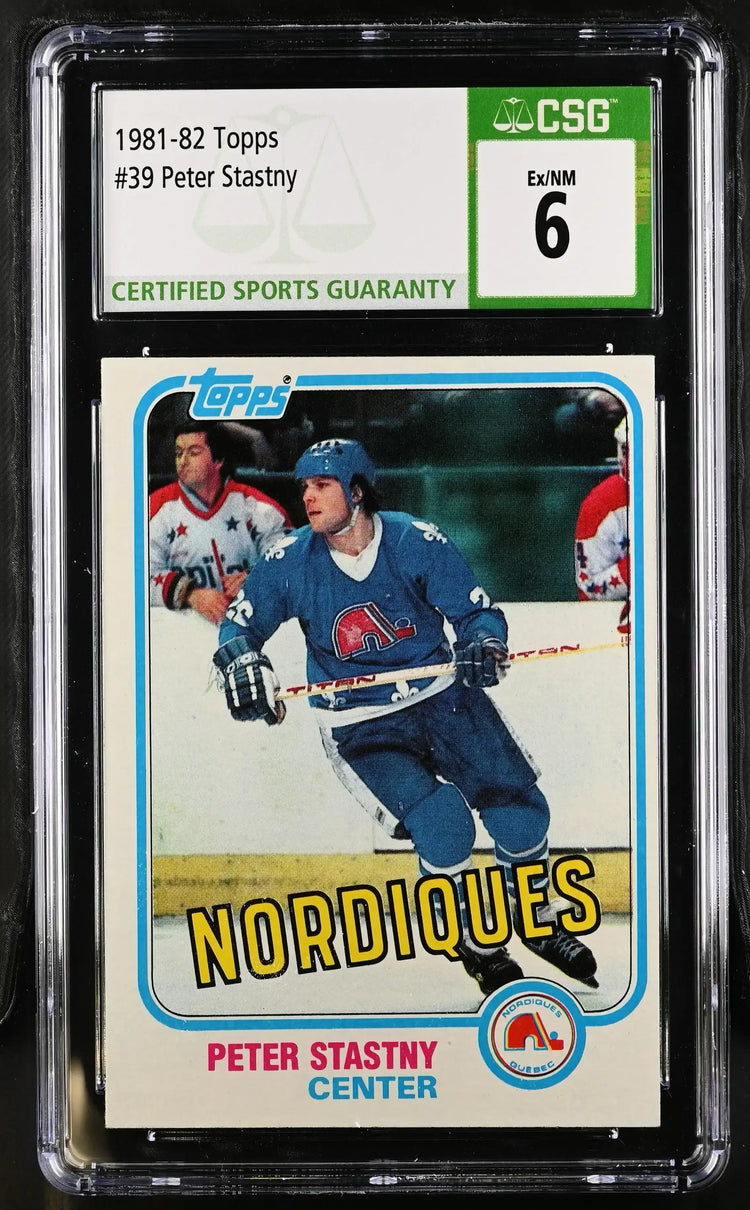 Peter Stastny 1981-82 Topps Rookie Card CSG 6 - AutographsForSale.com