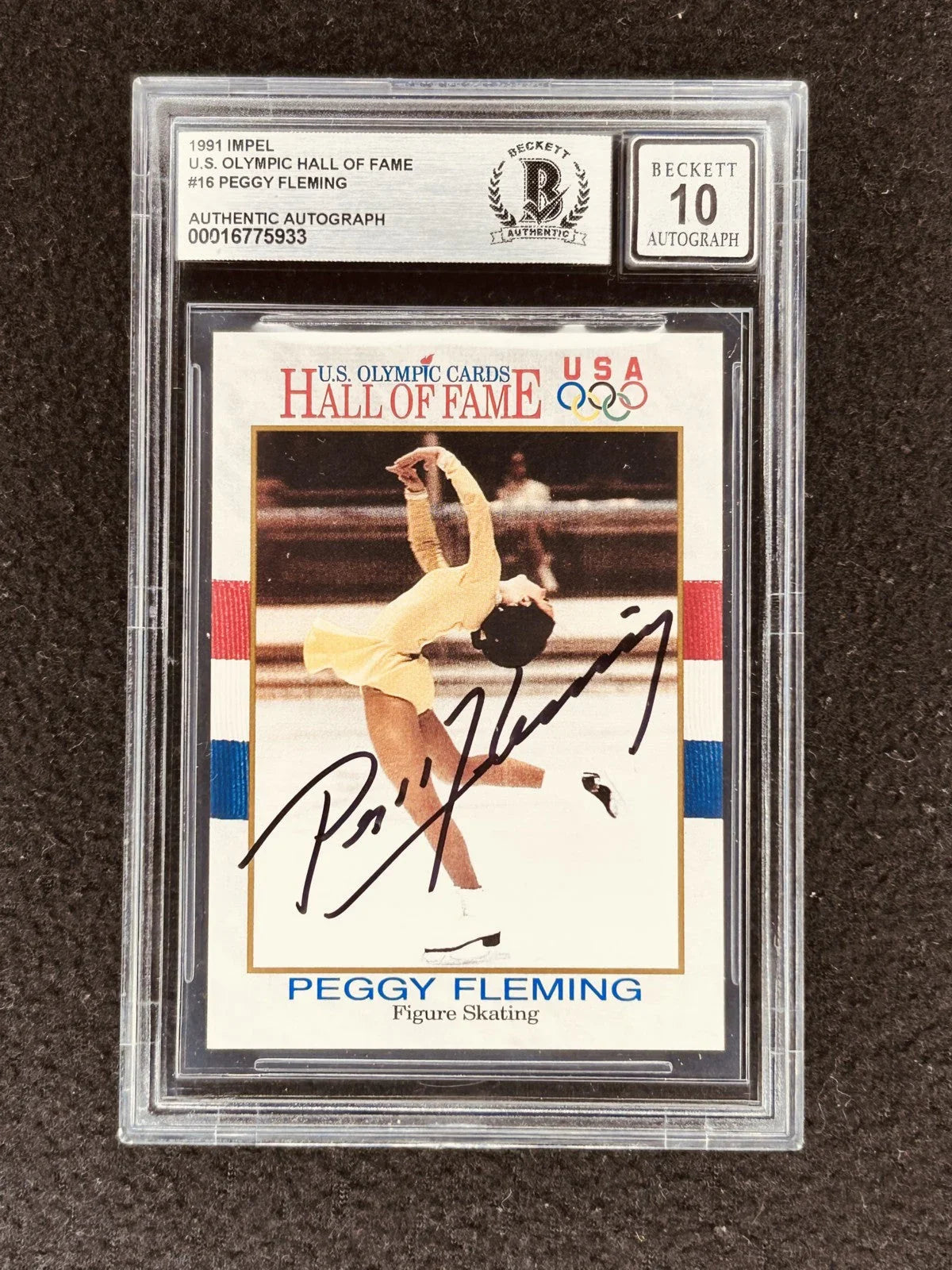 Peggy Fleming signed 1991 US Olympic Hall of Fame ice skating card BAS certified grade 10 - AutographsForSale.com