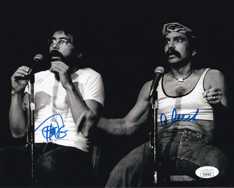 Cheech Marin Tommy Chong signed 8x10 standup photo JSA - AutographsForSale.com