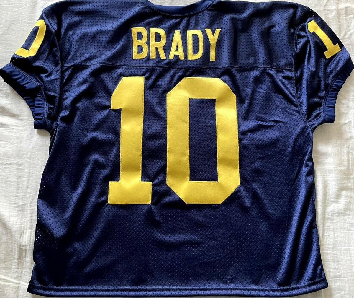 Tom Brady Michigan Wolverines navy blue wide cut jersey NEW - AutographsForSale.com