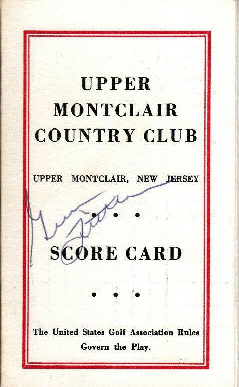 Gene Littler signed Upper Montclair Country Club 60s golf scorecard - AutographsForSale.com