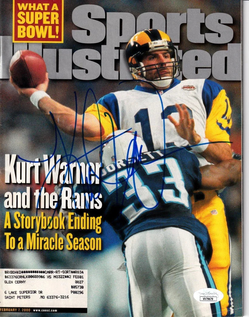 Kurt Warner signed St Louis Rams Super Bowl 34 Sports Illustrated magazine JSA - AutographsForSale.com