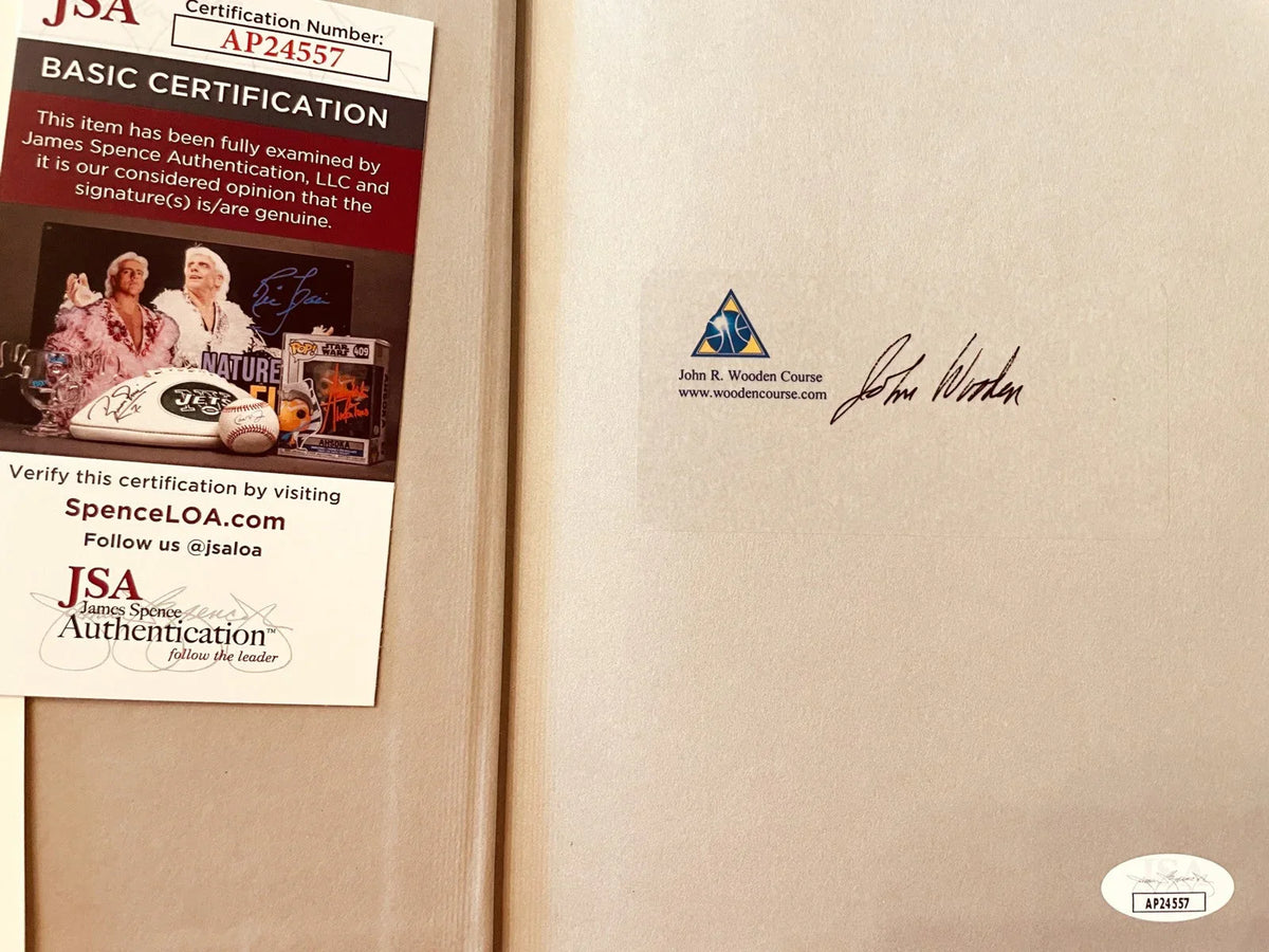John Wooden autographed My Personal Best hardcover book JSA UCLA - AutographsForSale.com