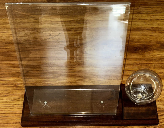 Baseball & 8x10 photo acrylic display case with wood base (used) - AutographsForSale.com