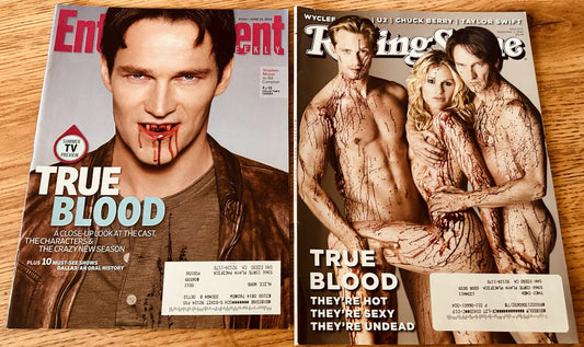 True Blood 2012 Entertainment Weekly and 2010 Rolling Stone magazines Stephen Moyer Anna Paquin Alexander Skarsgard - AutographsForSale.com