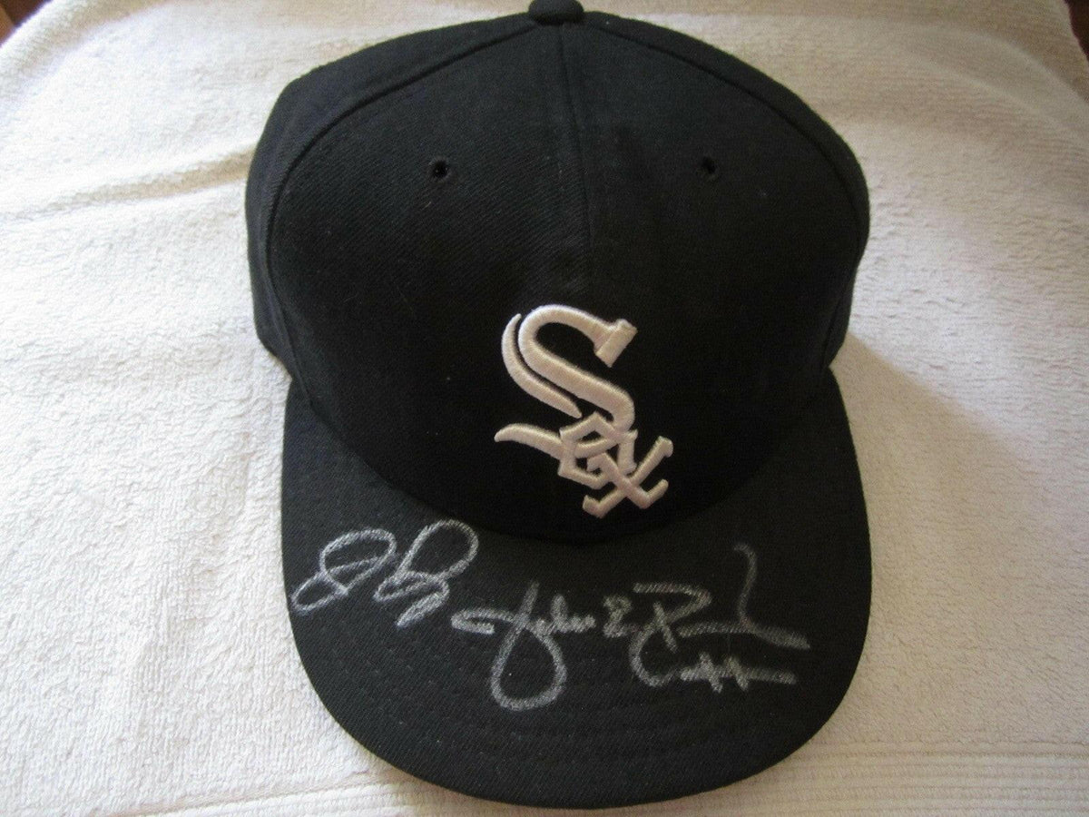 Jermaine Dye Jake Peavy signed White Sox game model cap JSA - AutographsForSale.com