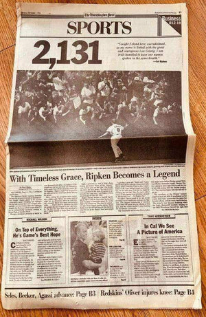 Cal Ripken Orioles 2131 Consecutive Game Washington Post