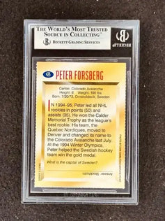 Peter Forsberg Colorado Avalanche 1995 Sports Illustrated for Kids card BGS Graded 8.5 - AutographsForSale.com