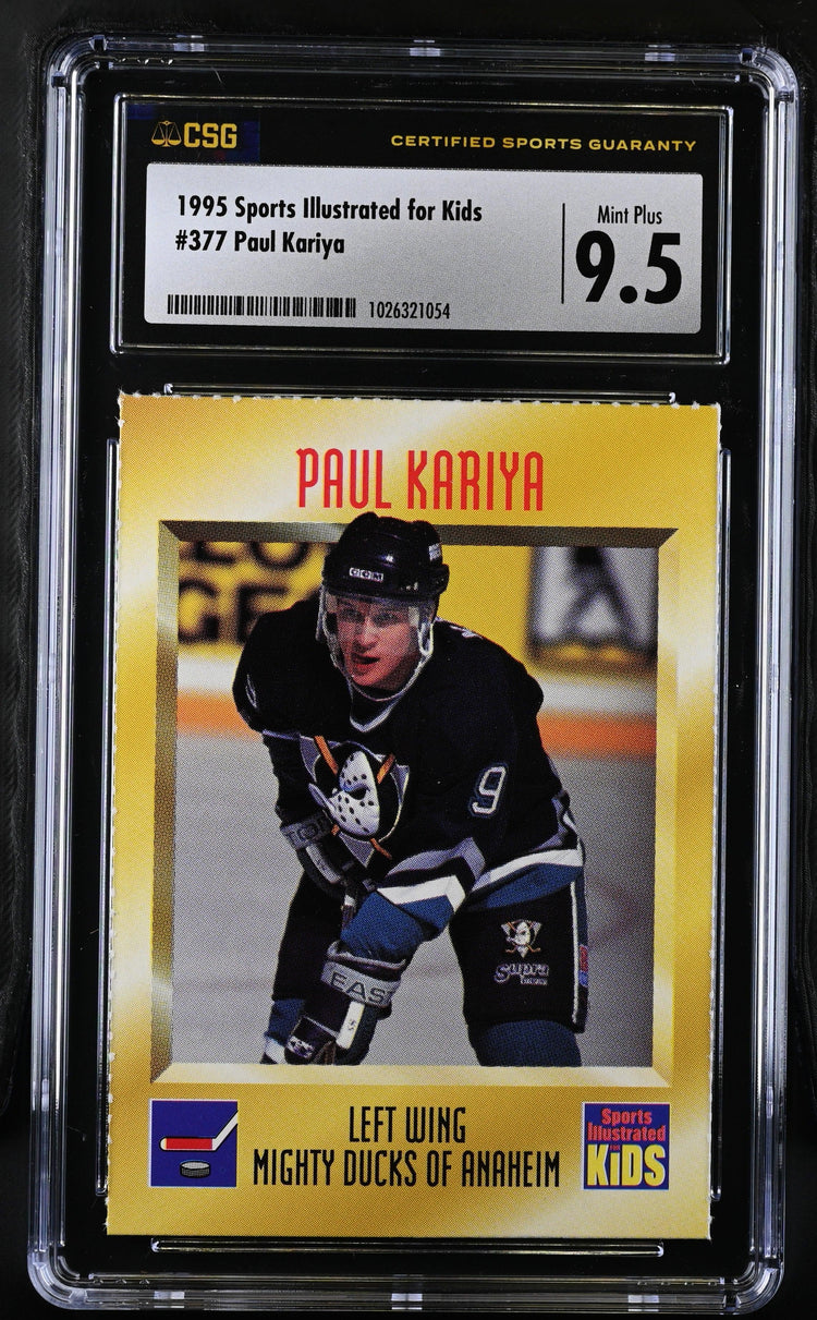 Paul Kariya Anaheim Ducks 1995 SI for Kids card CSG 9.5 MT+ - AutographsForSale.com