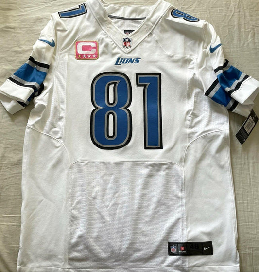 Calvin Johnson Detroit Lions 2012 Nike Elite game model white jersey NEW - AutographsForSale.com