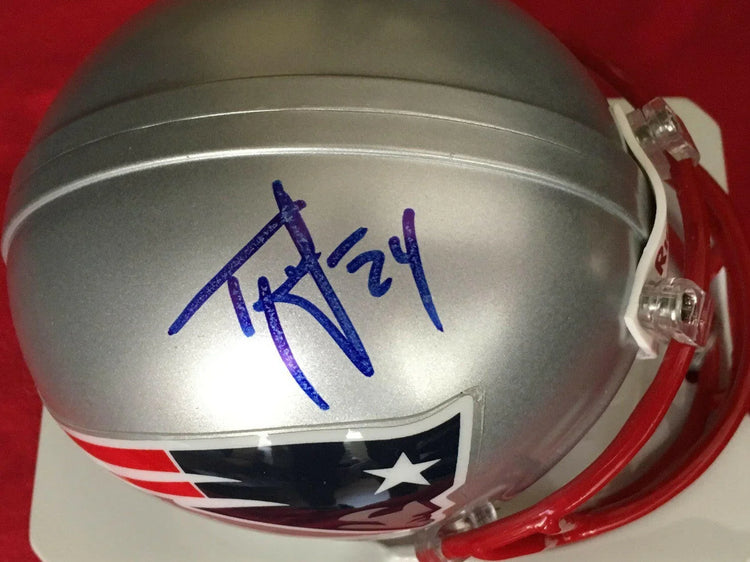 Ty Law autographed New England Patriots mini helmet JSA - AutographsForSale.com