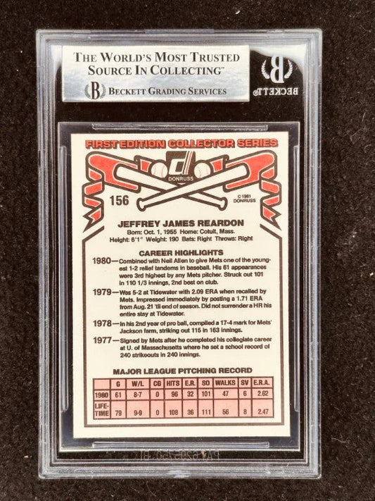 Jeff Reardon signed Mets 1981 Donruss Fleer RCs BAS slabbed - AutographsForSale.com