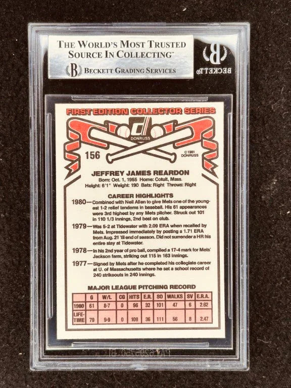 Jeff Reardon signed Mets 1981 Donruss Fleer RCs BAS slabbed - AutographsForSale.com