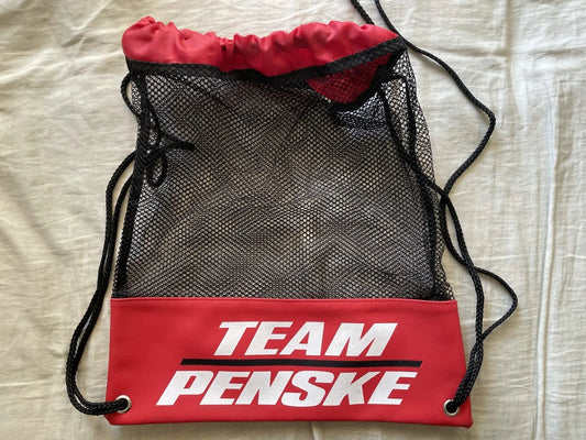 Team Penske drawstring mesh red & black backpack NEW - AutographsForSale.com