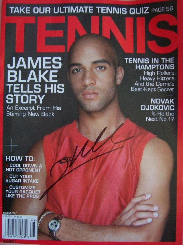 James Blake autographed 2007 Tennis magazine - AutographsForSale.com