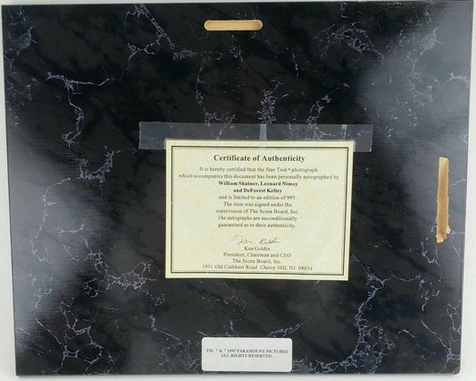 DeForest Kelley Leonard Nimoy William Shatner autographed Star Trek VI 8x10 movie photo plaque - AutographsForSale.com