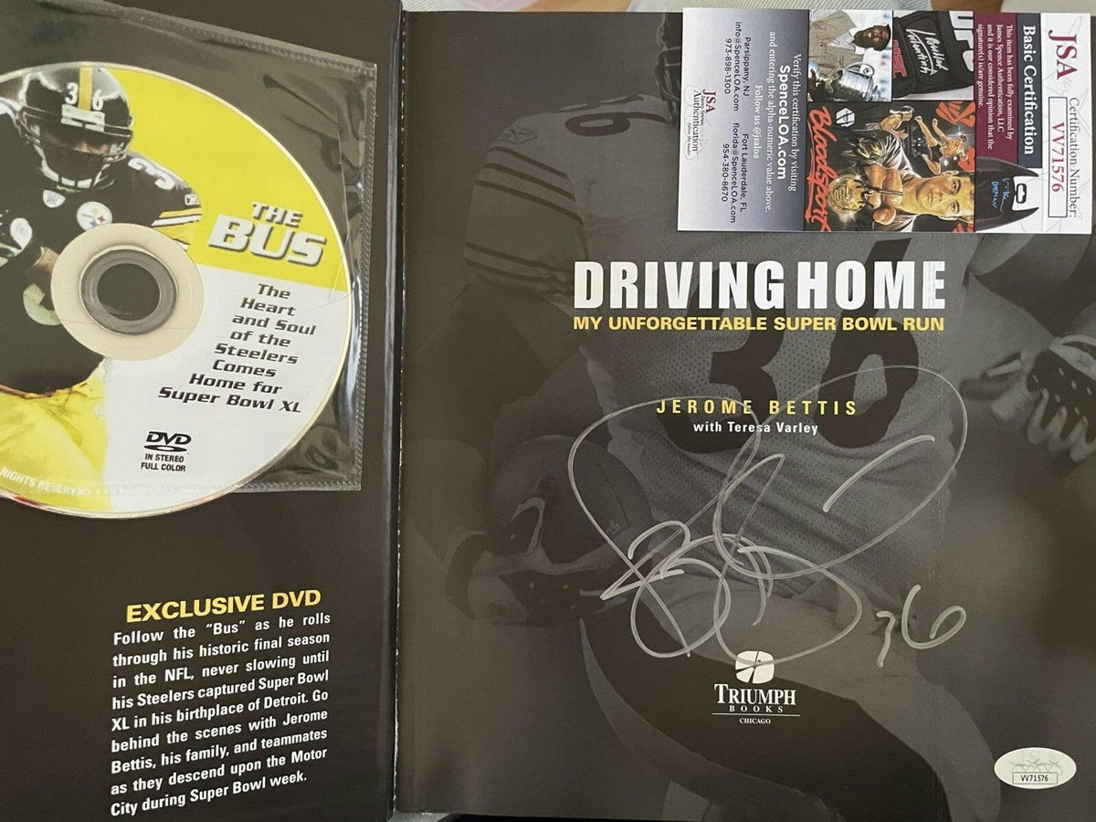 Jerome Bettis autographed Pittsburgh Steelers Driving Home hardcover book JSA - AutographsForSale.com