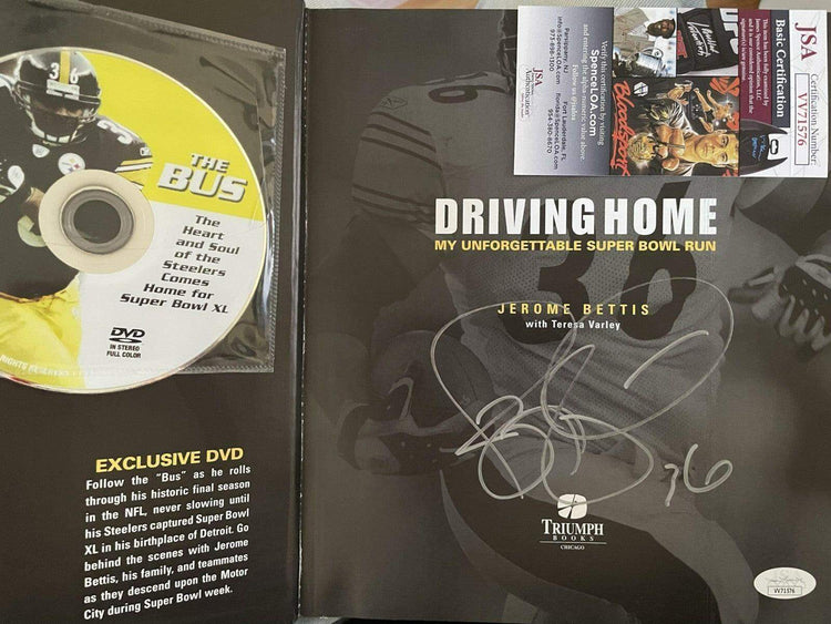 Jerome Bettis autographed Pittsburgh Steelers Driving Home hardcover book JSA - AutographsForSale.com