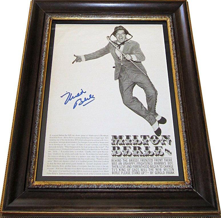 Milton Berle signed vintage 11x14 magazine photo framed JSA - AutographsForSale.com