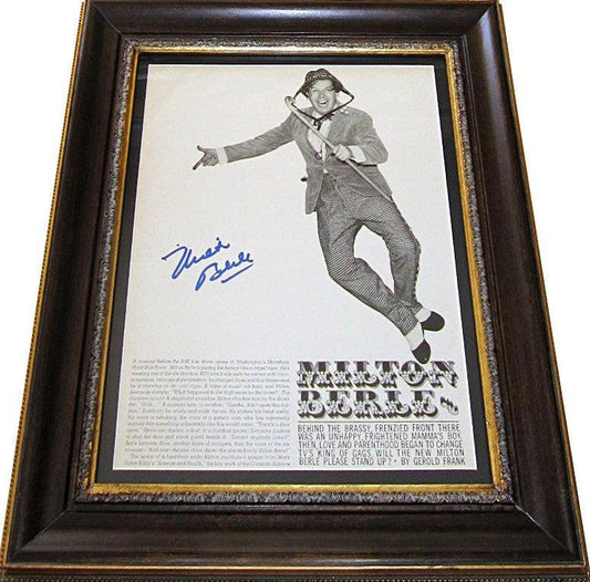 Milton Berle signed vintage 11x14 magazine photo framed JSA - AutographsForSale.com