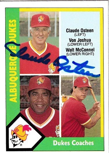 Claude Osteen signed Albuquerque Dukes 1990 CMC minor league card - AutographsForSale.com