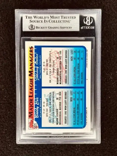 Bobby Cox Braves Johnny Oates signed 1993 Topps card BAS slab - AutographsForSale.com