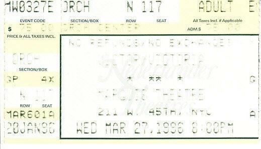 Victor Victoria original 1996 Broadway Musical ticket stub - AutographsForSale.com