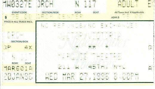 Victor/Victoria 1996 Broadway musical ticket stub Julie Andrews - AutographsForSale.com