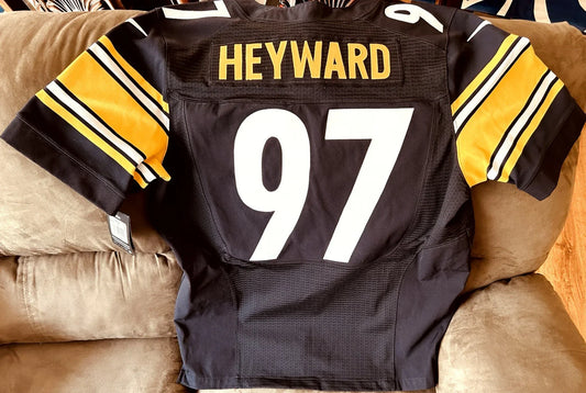 Cameron Heyward Pittsburgh Steelers 2012 to 2016 Nike Elite black game model jersey NEW - AutographsForSale.com