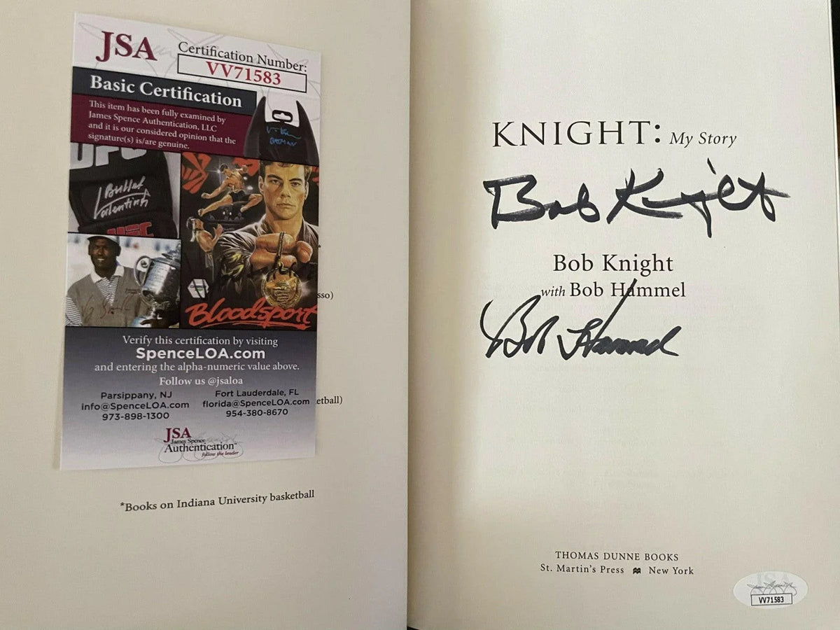 Bob Knight autographed My Story hardcover 1st edition book JSA - AutographsForSale.com