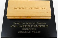Maryland 2002 NCAA National Championship basketball floorboard plaque - AutographsForSale.com