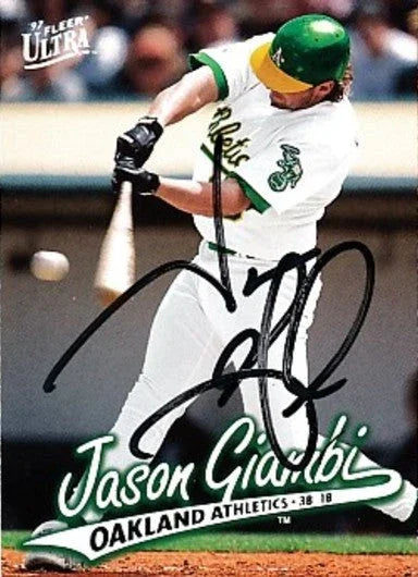 Jason Giambi autographed Oakland A’s 1997 Fleer Ultra card - AutographsForSale.com
