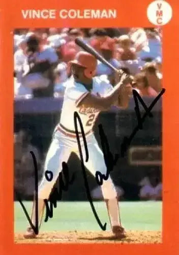 Vince Coleman autographed St. Louis Cardinals 1985 Kondritz Rookie Card - AutographsForSale.com