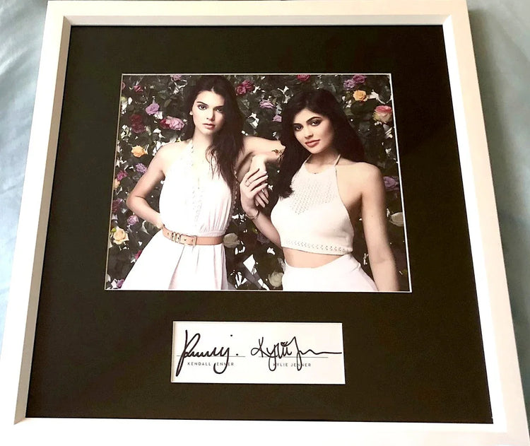 Kendall Jenner Kylie Jenner autographs framed 8x10 photo JSA - AutographsForSale.com