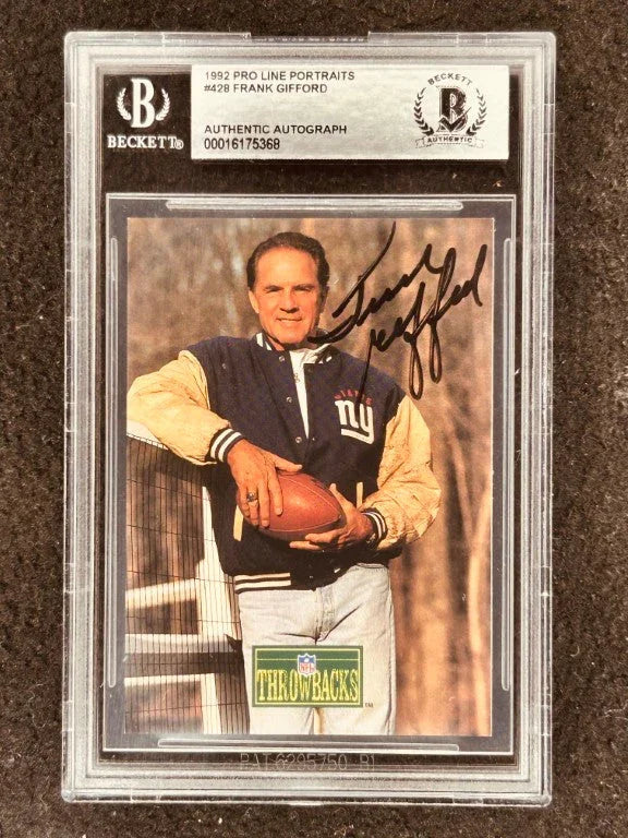 Frank Gifford signed Giants 1992 Pro Line card BAS slabbed - AutographsForSale.com