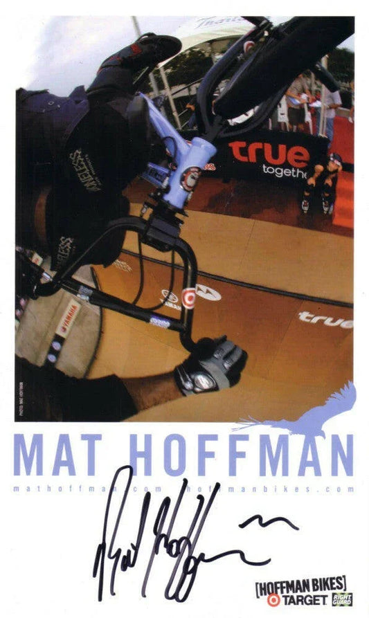 Mat Hoffman autographed 6x10 BMX Target promo photo card - AutographsForSale.com