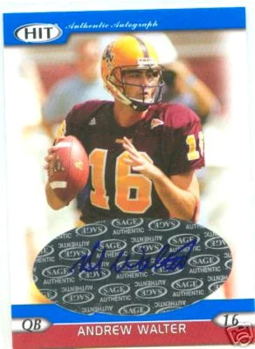 Andrew Walter certified signed Arizona St Sun Devils 2005 Sage Hit card - AutographsForSale.com