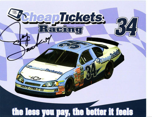 Jay Sauter autographed NASCAR 8x10 photo card - AutographsForSale.com